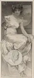 Lamalou-les-Bains, Hommage au docteur Charcot by Alfonse Mucha, 1903, Encre, lavis et crayon signé et daté en bas à gauche, sold May 2024