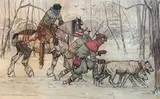 La traque by André Frémond, 1928, Fusain et aquarelle signé et daté, sold May 2024