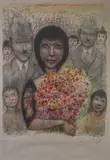 Jeune femme au bouquet by Édouard Goerg, Lithographie en couleur, sold Sep 2024