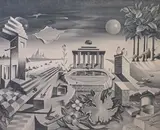 Sans titre [Paysage surréaliste] by Georges Spiro, Lithographie en noir, sold Sep 2024