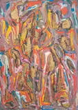 Sans titre by David Lan-Bar, 1962, Gouache et peinture dorée sur papier, sold Sep 2024