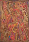 Sans titre by David Lan-Bar, 1967, Gouache et peinture dorée sur papier, sold Sep 2024