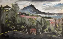 La montagne Sainte-Victoire by Anders Osterlind, Gouache sur papier, sold Sep 2024