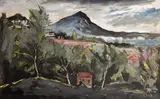 La montagne Sainte-Victoire by Anders Osterlind, Gouache sur papier, sold Sep 2024