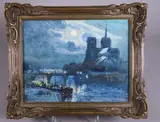 Notre-Dame de Paris au clair de Lune by Eugène Villon, Aquarelle sur papier, sold Sep 2024