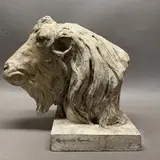 Tête de capridé by Marguerite Monot, Plâtre à patine imitant la terre cuite, sold Sep 2024
