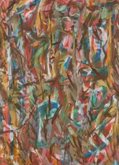 Composition abstraite by David Lan-Bar, Gouache sur papier, sold Jul 2021