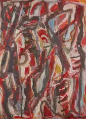 Composition abstraite by David Lan-Bar, Gouache sur papier, sold Jul 2021