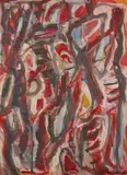 Composition abstraite by David Lan-Bar, Gouache sur papier, sold Jul 2021