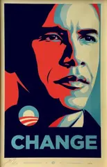 Change by Shepard Fairey, Lithographie offset en couleurs, sold Jun 2014