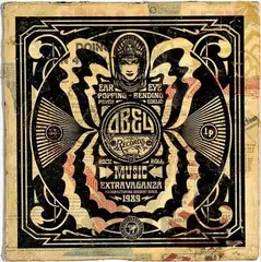Music Extravaganza, 2010, HPM by Shepard Fairey, Collage et pochoir, sold Jun 2014