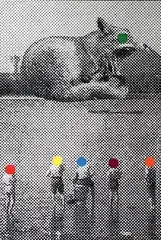 Fox Hunt by Adam Koukoudakis, 2009, Crayon, encre et peinture aérosol sur toile, sold Jun 2014