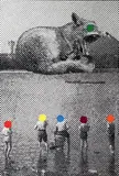 Fox Hunt by Adam Koukoudakis, 2009, Crayon, encre et peinture aérosol sur toile, sold Jun 2014