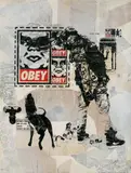 Obey wk flyer by Shepard Fairey, 2007, Sérigraphie en couleurs et collage sur papier, sold Oct 2013