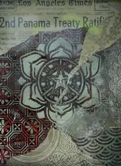 Panama Treaty by Shepard Fairey, 2007, Technique mixte, collage et pochoir sur papier, sold Oct 2013