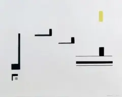 Composition, circa 1975 by Marcelle Delphine Cahn, Gouache, sold Mar 2012