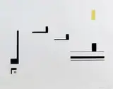 Composition, circa 1975 by Marcelle Delphine Cahn, Gouache, sold Mar 2012