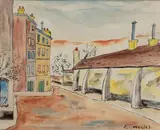 Rue de Montmartre by Élisée Maclet, Encre et aquarelle sur papier, sold Jun 2023