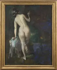 Nu féminin de dos by Zoltán Páldy, Gouache sur papier, sold Jun 2023