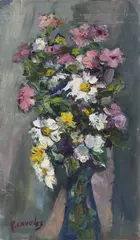 Bouquet de fleurs by Rafaelis Chwolesas, Gouache sur carton, sold Jun 2023