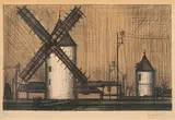 Les moulins by Bernard Buffet, 1953, Lithographie en couleurs sur papier, sold Jun 2023