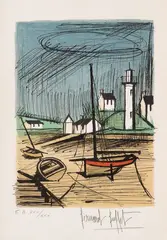 Le phare by Bernard Buffet, 1980, Lithographie en couleurs, sold Jun 2023