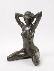 Valériane by Marie-Josèphe Bourron, Épreuve en bronze à patine verte nuancée, sold Jun 2023
