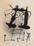 Haï-Ku. 1967. L'une des sept lithographies du recueil by Joan Miró, Lithographie, état en noir sur Japon nacré, sold May 2023