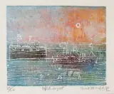 Reflets du port by Shōichi Hasegawa, Eau-forte et aquatinte en couleurs sur papier, sold May 2023