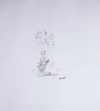 La cycliste by Jean-Jacques Sempé, Mine de plomb, encre et aquarelle sur papier, sold May 2023