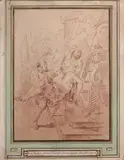 Un saint mis au tombeau by Charles André van Loo, Sanguine, sold Oct 2020