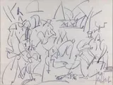 Déjeuner sur l'herbe by Gen Paul, Pastel signé en bas à droite, sold Oct 2020