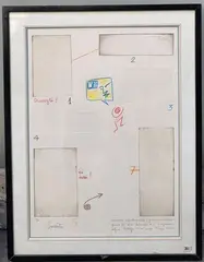 _x000D_ by Maurice Lemaître, Gravure supertemporelle_x000D_ Gravure et crayon_x000D_, sold Jul 2020