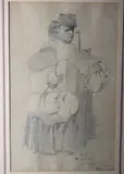 Le départ by Henry Monnier, Crayon noir et lavis monogrammé en bas à droite, sold Jul 2020