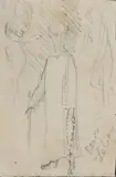 Autoportrait en saint Antoine by Paul Verlaine, Crayon noir Annoté «Pauvre Lélian» (anagramme de Paul Verlaine) Au verso étude de moine et, sold Jul 2020