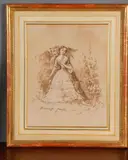Mauvaise pensée by Théophile Gautier, 1845, Plume et encre brune et rehauts de gouache blanche, sold Jul 2020