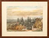 Andilly, entrée d'un parc by Paul Huet, Aquarelle, sold Oct 2023