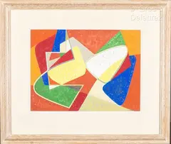 Sans Titre by James Pichette, 1953, Gouache sur papier, sold Oct 2023