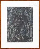 Personnage sans tête by Jean-Charles Blais, 1983, Gouache et pastel sur papier, sold Oct 2023