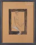 Virage sur la comète by Jean-Pierre Ceytaire, Crayon et gouache sur carton, sold Oct 2023
