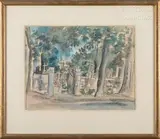 Le Cimetière de Bréhat by Hermine David, Aquarelle sur traits de crayon sur papier, sold Oct 2023