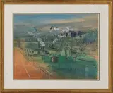Les quais de Seine au Viaduc du Point-du-Jour by Jean Dufy, Aquarelle sur papier, sold Oct 2023