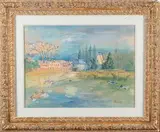La Haye-Descartes by Jean Dufy, Aquarelle gouachée, sold Oct 2023