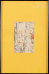 Les laborantins by Marcel Gromaire, 1964, Encre et aquarelle signée et datée en bas à droite, sold Oct 2023