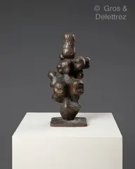 Génèse by Siegfried Jonas, 1962, Epreuve en bronze patiné brun signée et numérotée A/F, sold Oct 2023
