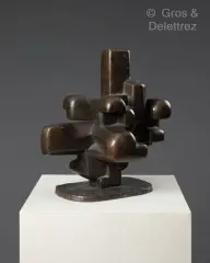 No 12 (Les temps modernes) by Siegfried Jonas, 1961, Epreuve en bronze patiné brune signée et numérotée A/F, sold Oct 2023