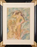 La naissance de Vénus by Louis Latapie, Pastel signé en bas à gauche, sold Oct 2023