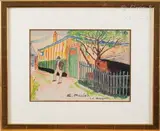 Le maquis by Élisée Maclet, Encre et aquarelle signée et titrée en bas au milieu à droite et contresignée au dos, sold Oct 2023