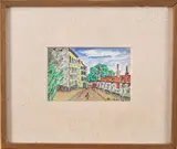 Rue à Passy by Élisée Maclet, Encre et aquarelle sur papier signée en bas à droite et contresignée au dos, sold Oct 2023