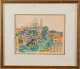 Vue de Montmartre by Élisée Maclet, Encre et aquarelle sur papier signée en bas au milieu, sold Oct 2023